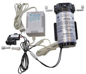 Aquatec 8800 booster pump kit main unit boosts RO pressure for efficient filtration.