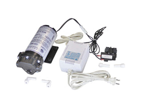 Aquatec 8800 booster pump on steel base with damper reduces vibration during operation.