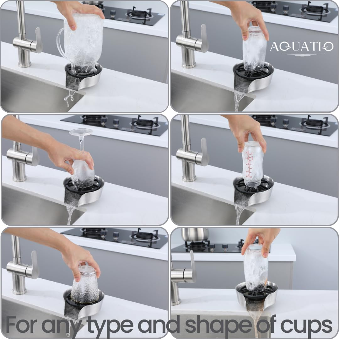 AquatiQ 120 cm retractable hose extends for versatile reach.