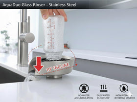 AquatiQ AquaDuo bottle washer removes residue from hard-to-reach areas.