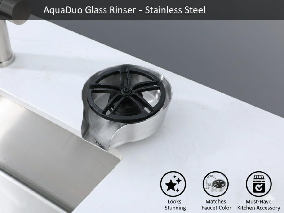 AquatiQ AquaDuo cup washer makes bottle cleaning quick and easy.