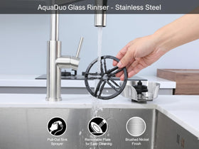 AquatiQ AquaDuo durable stainless steel construction withstands daily use.