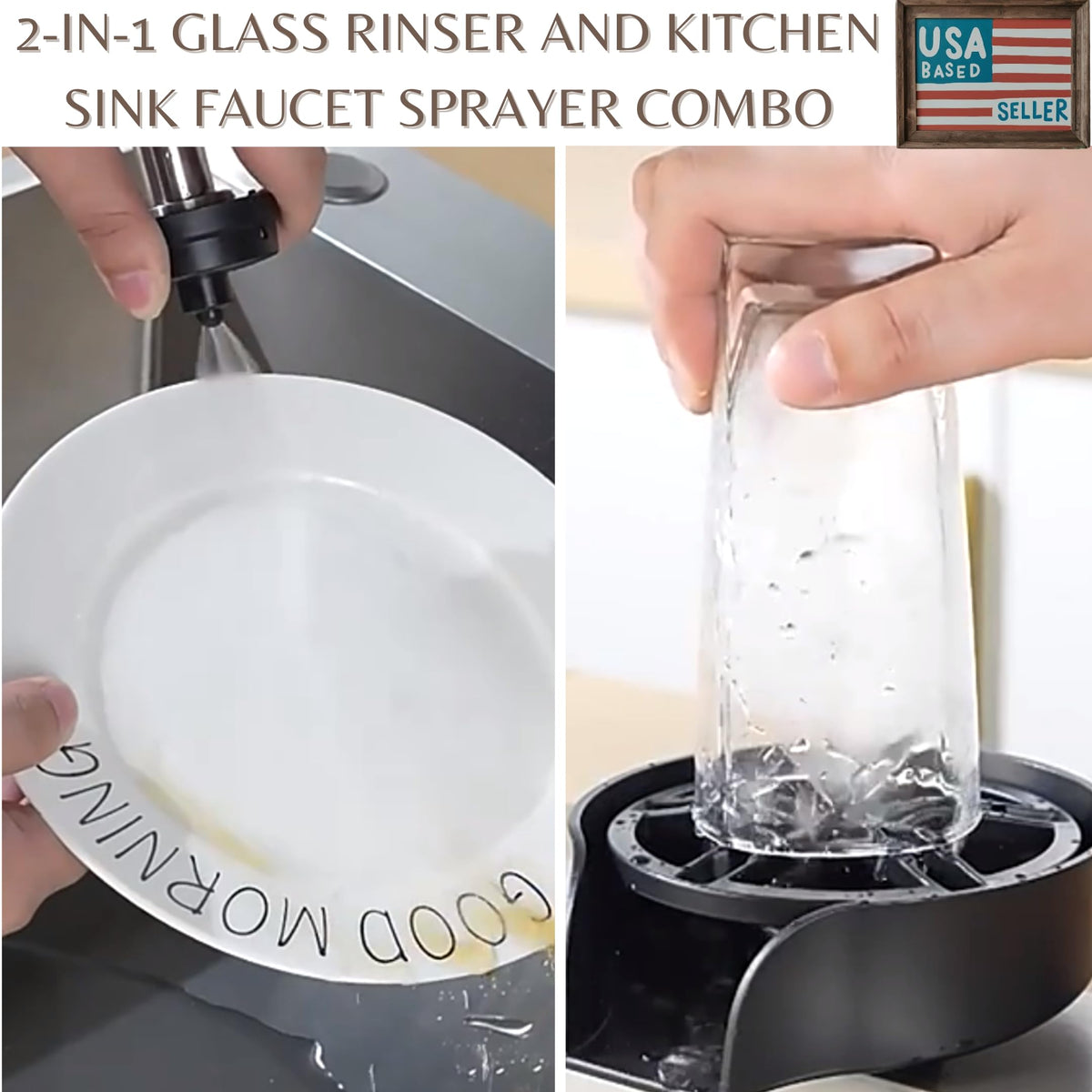 AquatiQ sink sprayer with 360° nozzle for thorough rinsing