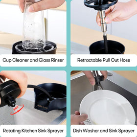 AquatiQ splash-free design reduces mess on countertops