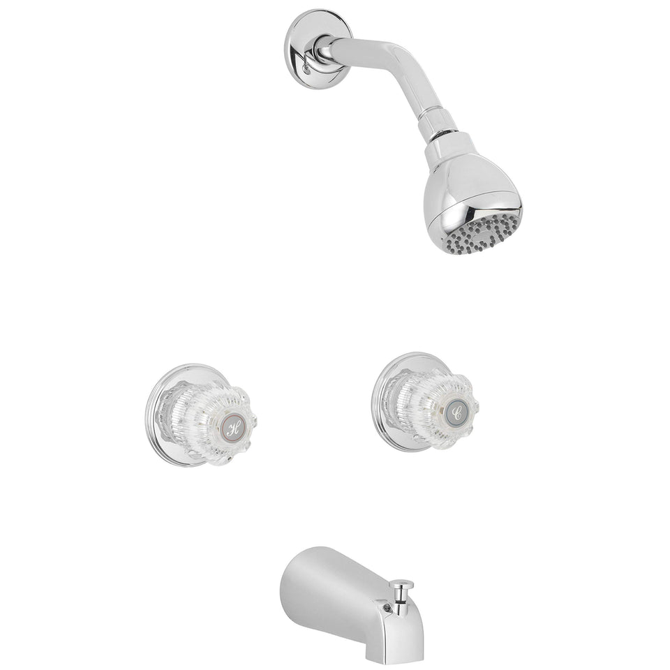 Aqua Vista 10SHO1H-CH-AV tub and shower trim in polished chrome for a cohesive bathroom look