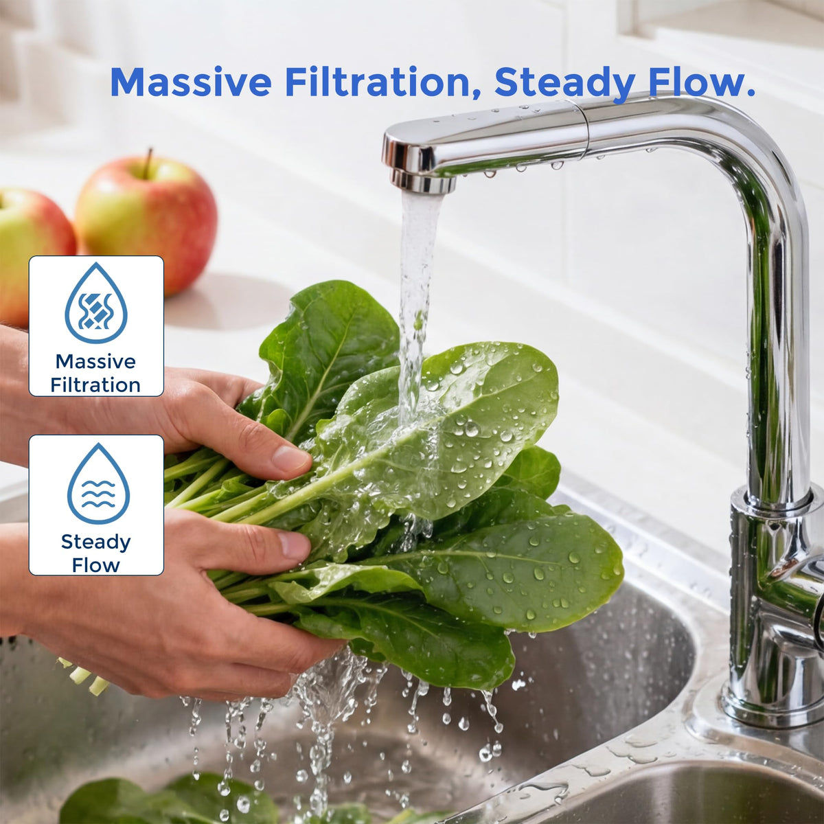 AquaWeaver enhances water quality for drinking, cooking, and showers.