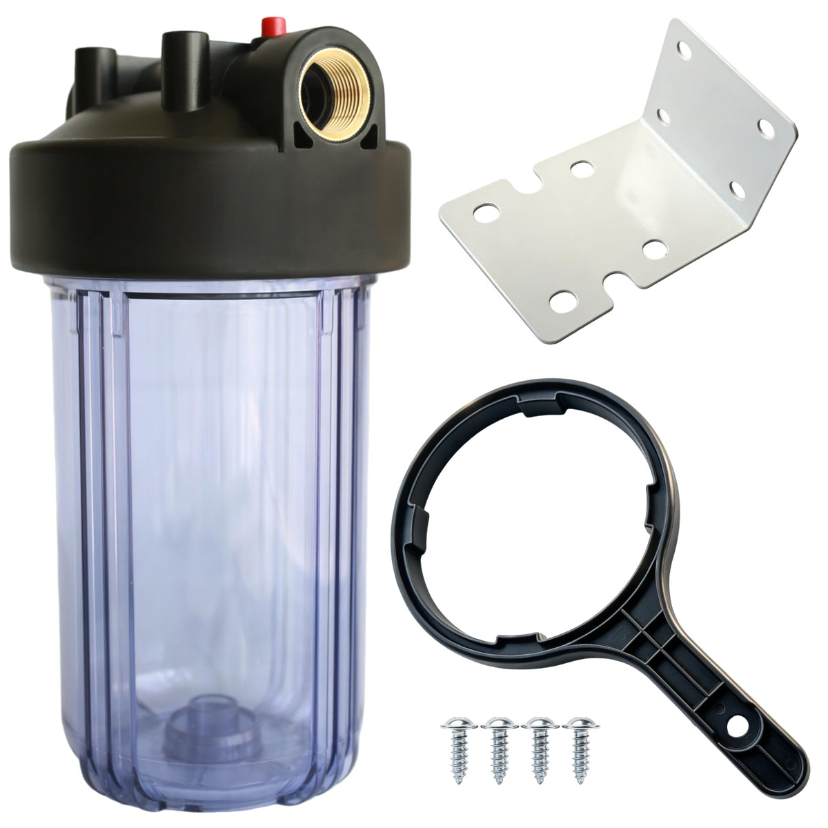 AquaWeaver WH-C10HD front view with clear housing for easy inspection.