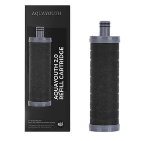 AQUAYOUTH 2.0 carbon shower filter head with sleek design for cleaner water.