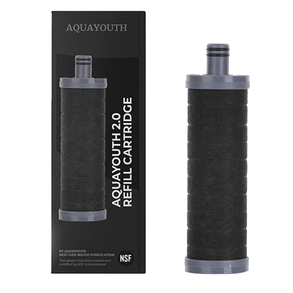 AQUAYOUTH 2.0 carbon shower filter head with sleek design for cleaner water.
