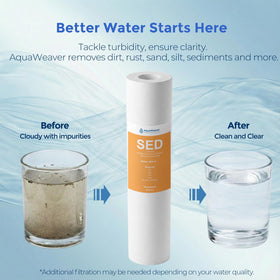 AquaWeaver filter used in well water systems reduces sediment entry