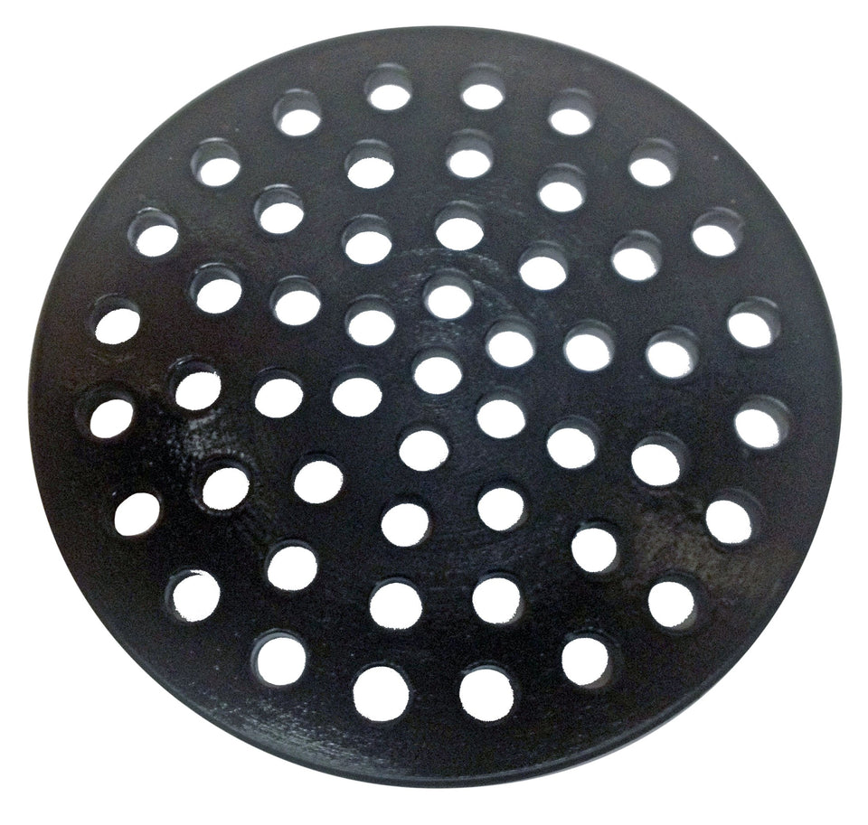 Aqva cast iron 6.5-inch drain cover, rugged round design for durable floor drainage.