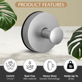 ARBELLE INNOVATIONS suction hooks black add sleek storage on glass doors.
