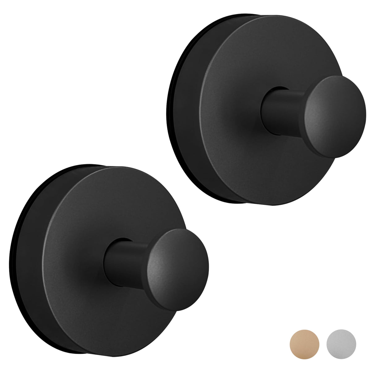 ARBELLE INNOVATIONS brushed gold suction cup hook holding a towel in the shower