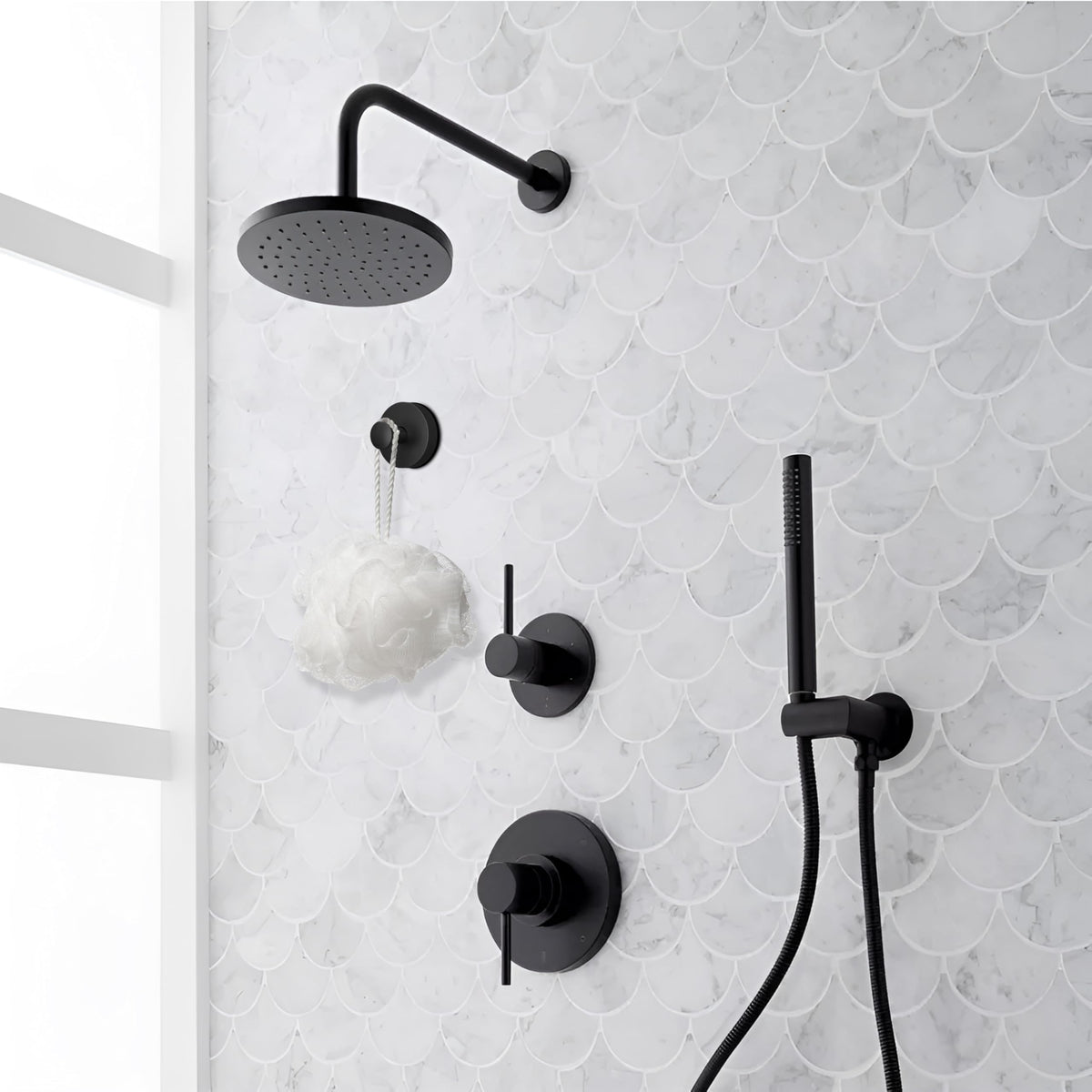 ARBELLE INNOVATIONS matte chrome nickel suction cup hook holding a towel