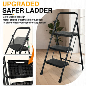 Arbusb Step Ladder 3-Step folded compact, easy to store after use.