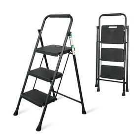 Arbusb Step Ladder 3-Step open, sturdy portable steel for indoor reach.