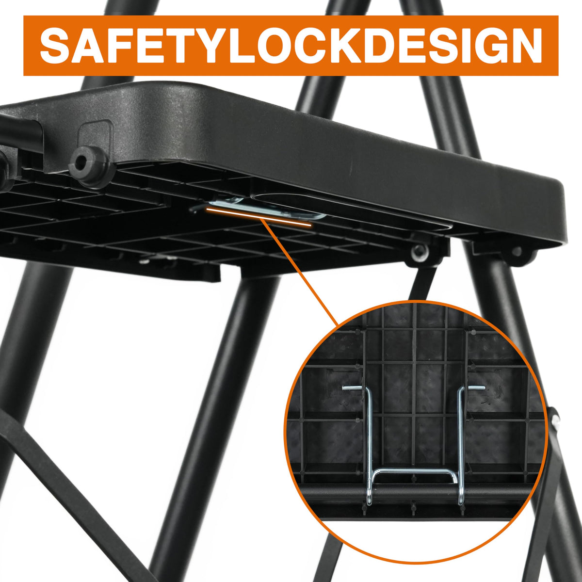 Arbusb foldable step ladder shown folded for space-saving storage.