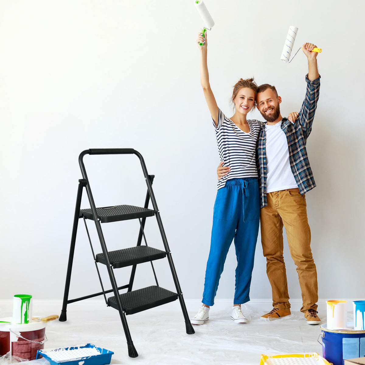 Arbusb Step Ladder indoors and outdoors suitable for various projects.