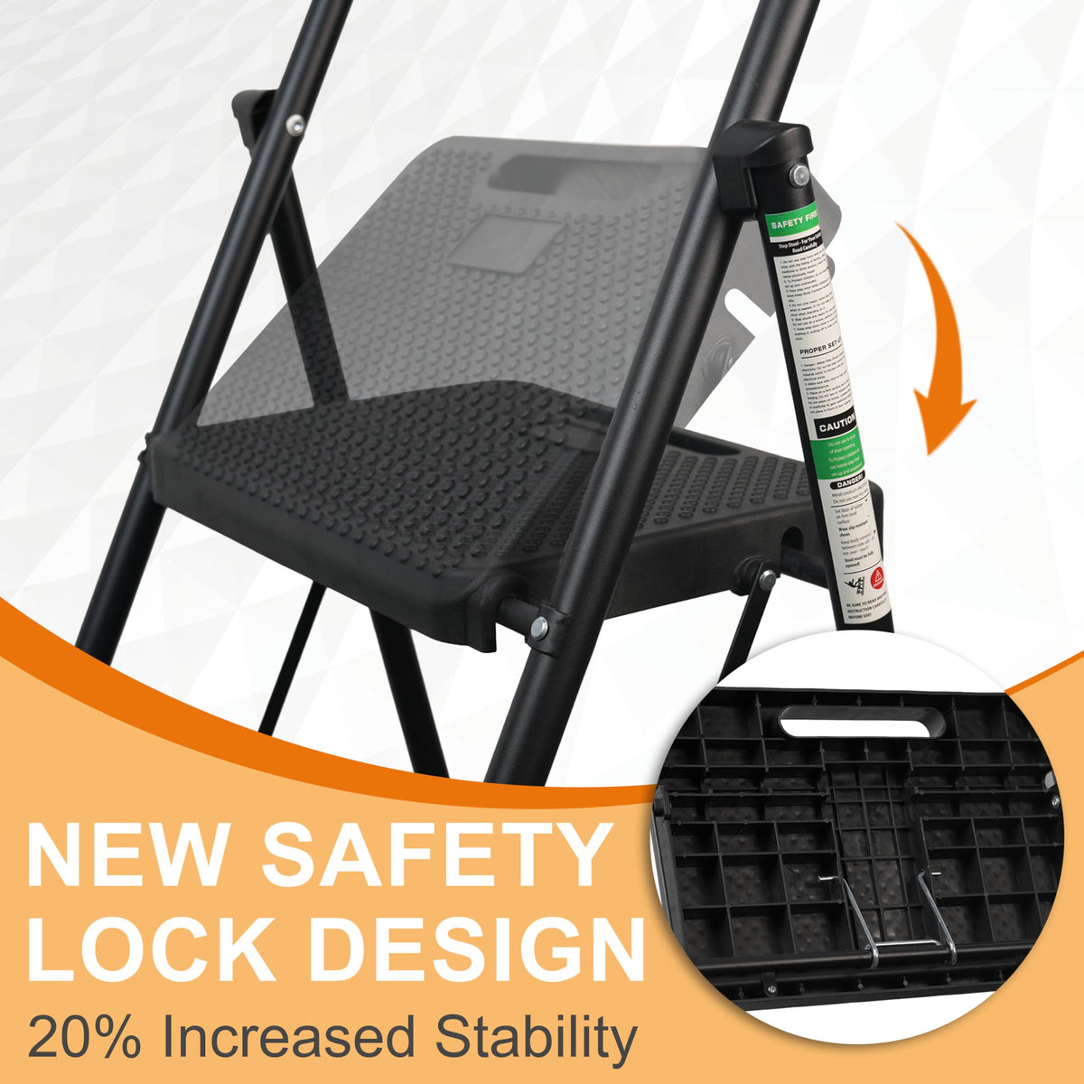 Arbusb Step Ladder anti-slip pedals providing steady footing