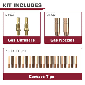 ARCCAPTAIN 0.035 tips pack for precise, controlled arc welding.