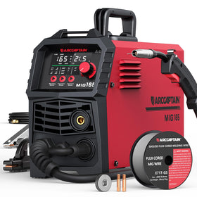ARCCAPTAIN 165A MIG welder with large LED display for easy reading on site