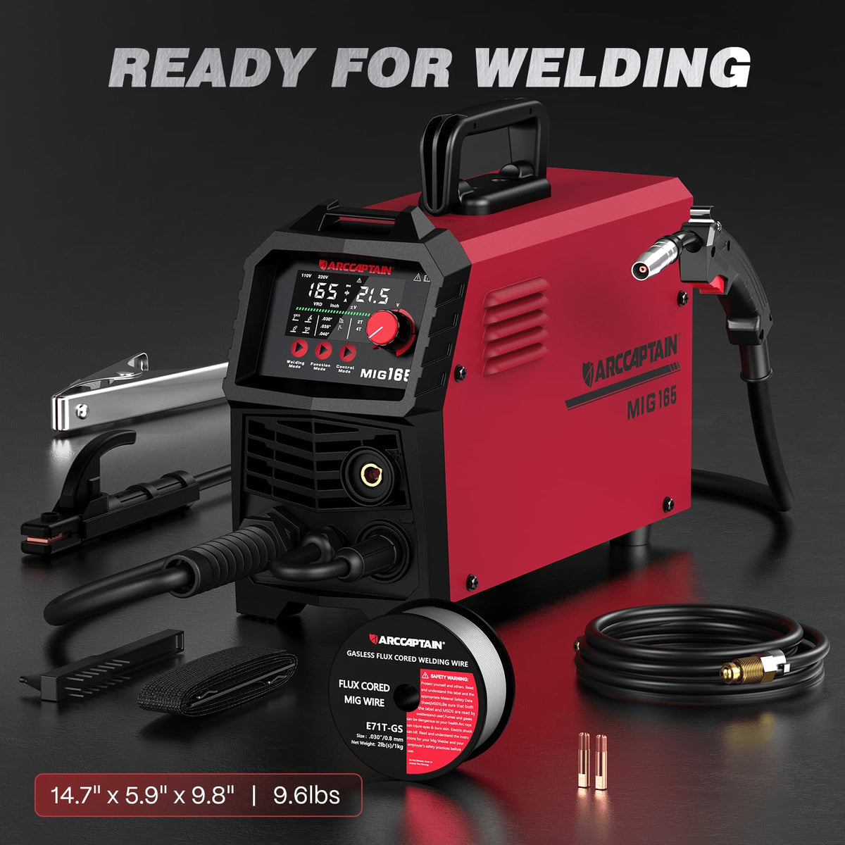 ARCCAPTAIN 165A MIG welder safety protections for reliable operation