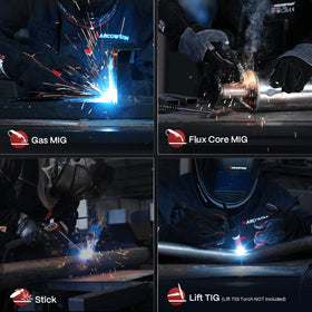 ARCCAPTAIN 165A MIG welder synergy MCU IGBT controls enable precise parameter adjustments for versatile welding