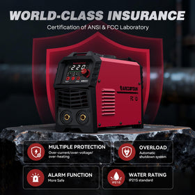 ARCCAPTAIN 220A welder compact and lightweight for portable use.