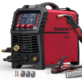 ARCCAPTAIN 250A MIG welder front view for versatile shop projects