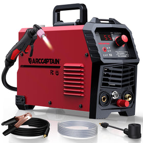 ARCCAPTAIN 55A plasma cutter front view, compact portable design for on-site use.