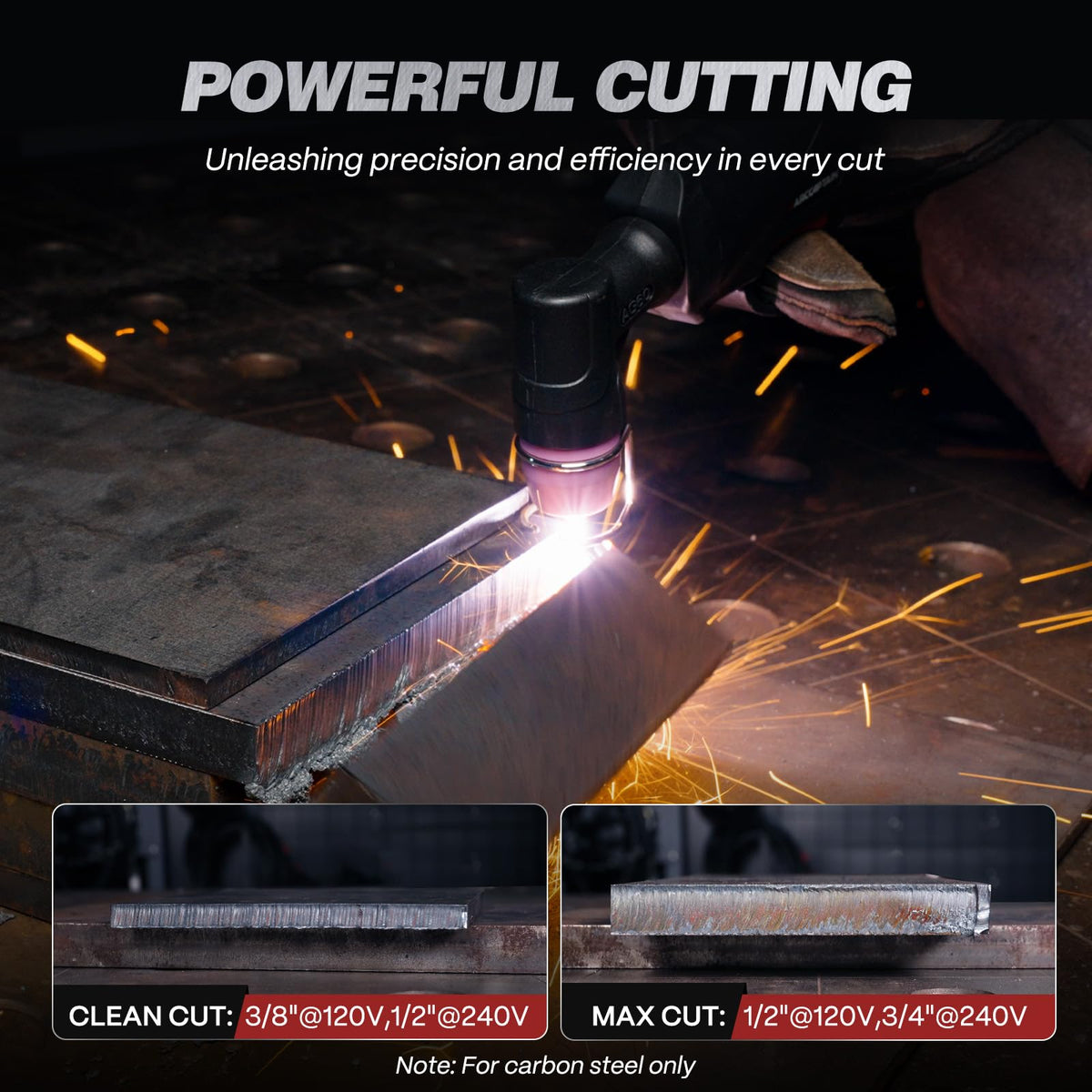 ARCCAPTAIN 55A portable plasma cutter with shoulder strap for convenient transport