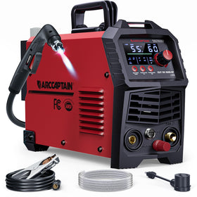 ARCCAPTAIN 55Amp plasma cutter front view highlighting durable construction for home workshops