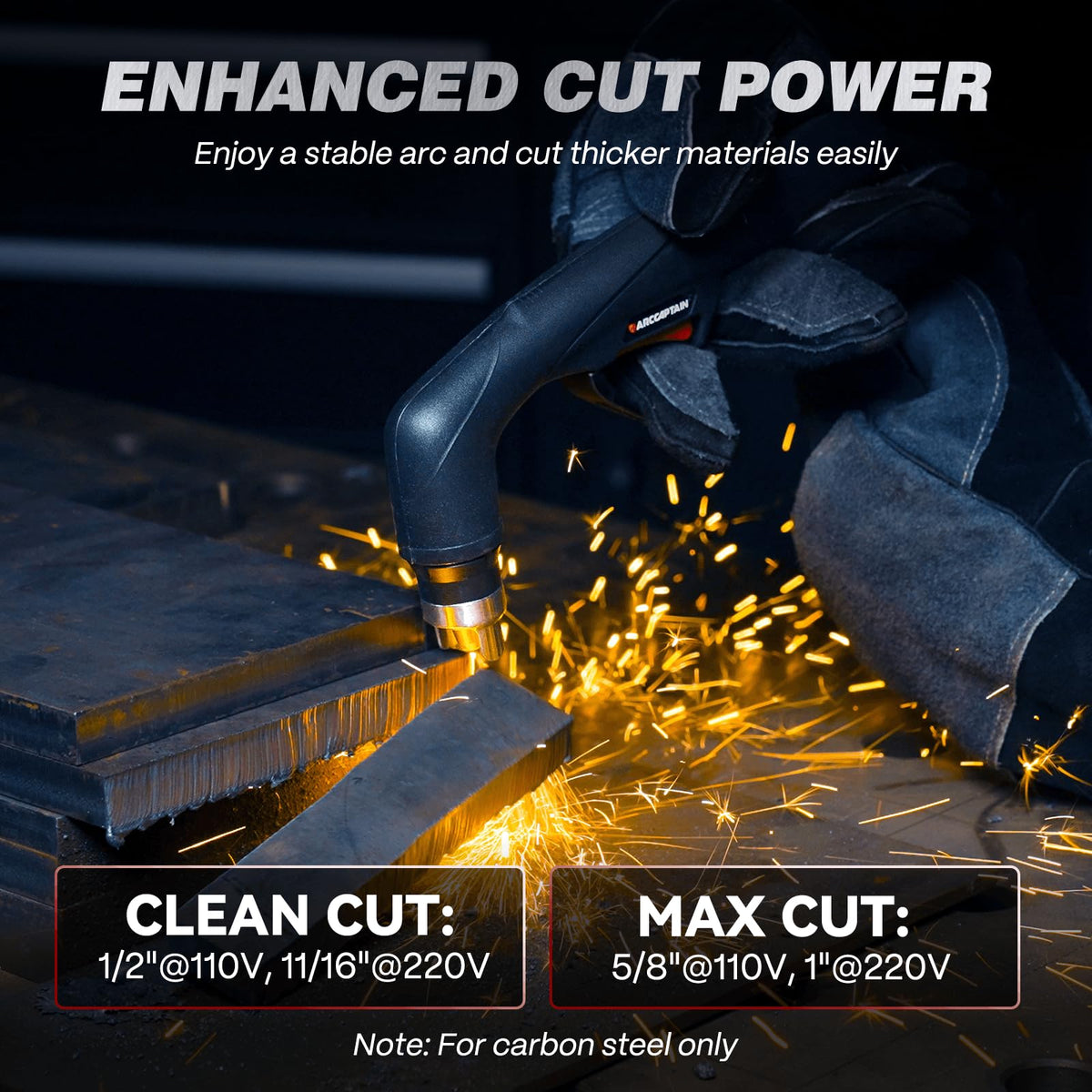 Mesh cutting action with ARCCAPTAIN 55Amp plasma cutter delivering clean edges