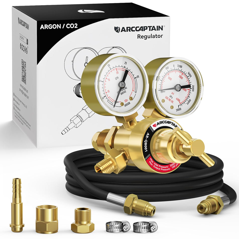 ARCCAPTAIN Argon CO2 regulator front view for precise gas control
