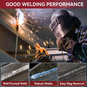 ARCCAPTAIN E7018 structural weld application on steel frame.
