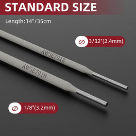 ARCCAPTAIN E7018 welding rod close-up label highlights low hydrogen content.