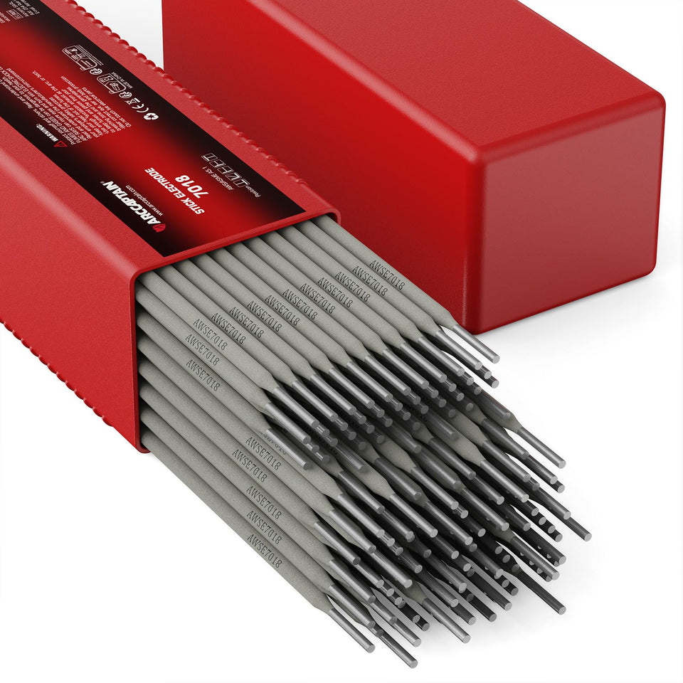 ARCCAPTAIN E7018 welding rod 1/8 inch in a 10 lb pack for solid welds.