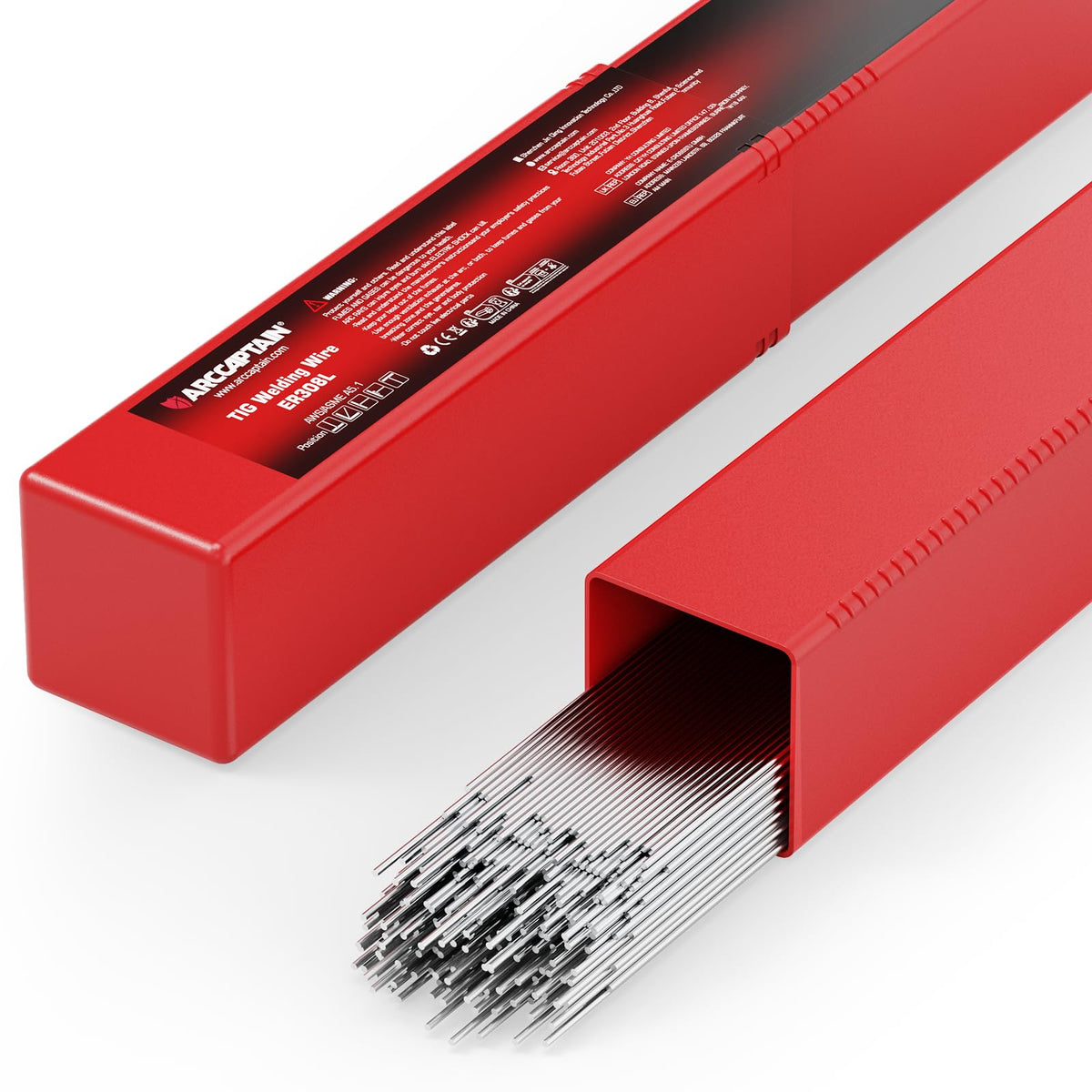 ARCCAPTAIN ER308L TIG welding rod in 1/16x16 size for corrosion-resistant stainless welds.