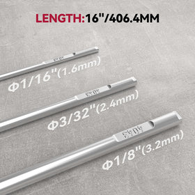 Close-up of 3-32x16 ER4043 rod showing consistent diameter.