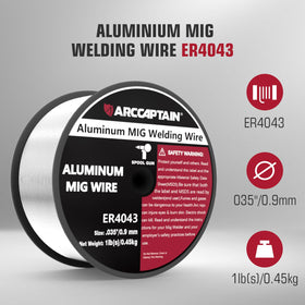 ARCCAPTAIN ER4043 arc-weld test indicating potential smooth bead