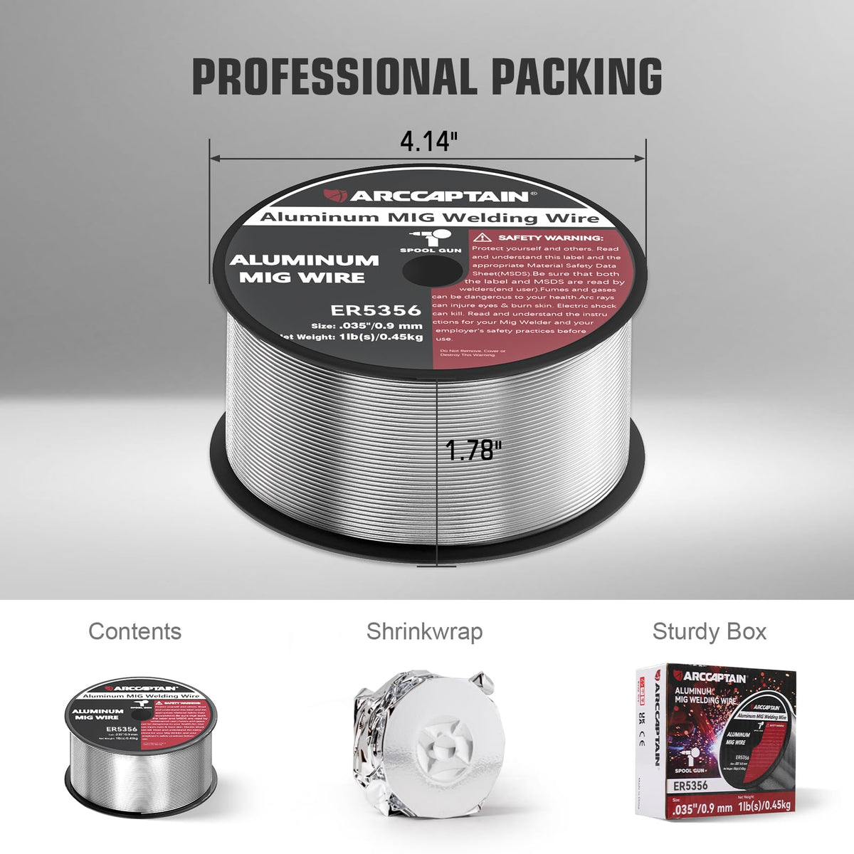 ARCCAPTAIN ER5356 melting range 950–1175°F for versatile welding tasks