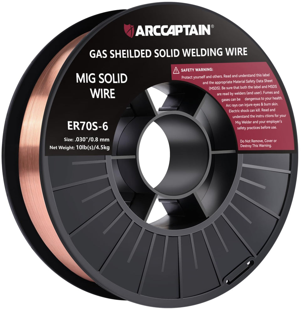 ARCCAPTAIN ER70S-6 0.030 wire spool for reliable MIG welding on carbon steel