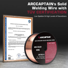 ARCCAPTAIN ER70S-6 MIG wire feeding ensures a stable arc and consistent welds