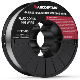 ARCCAPTAIN 0.035 flux core wire spool closeup for smooth, low splatter welding