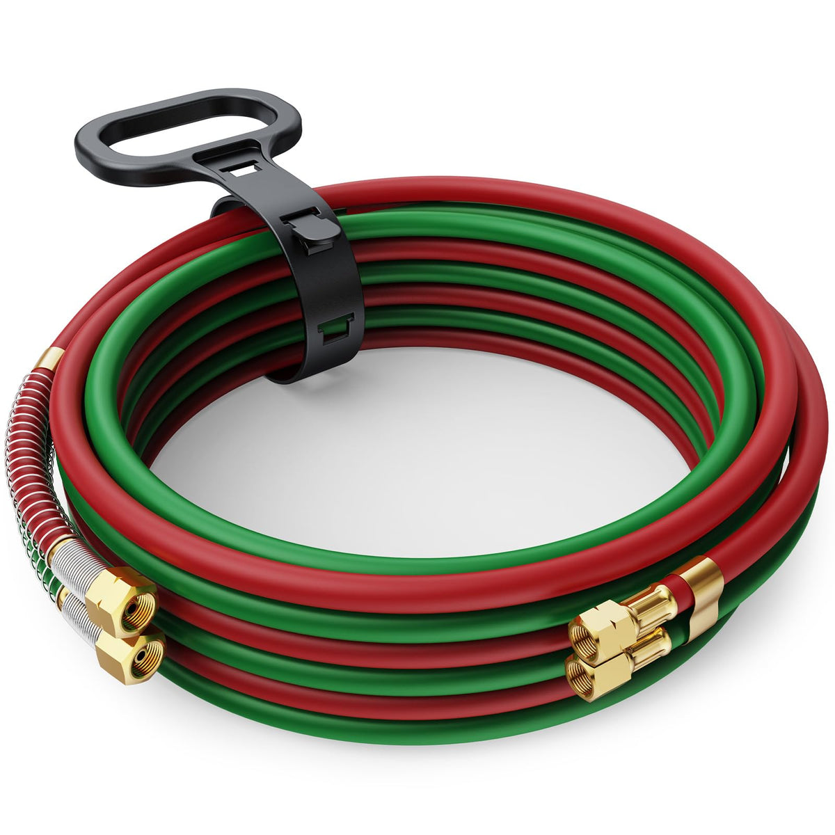 ARCCAPTAIN Grade T hose coiled for easy storage and organized workspace.