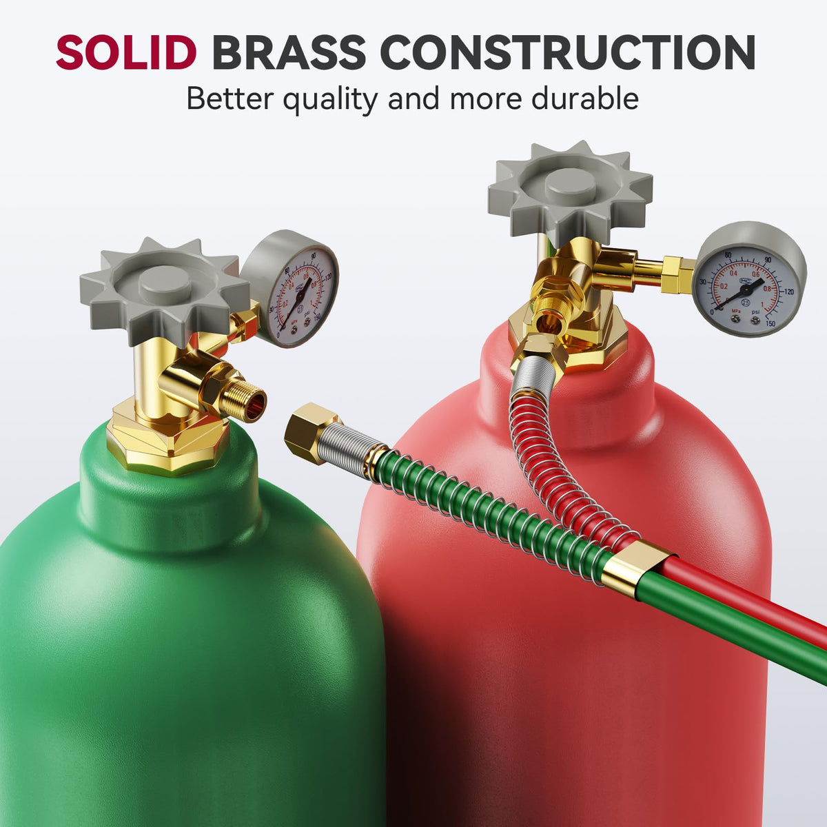 ARCCAPTAIN Grade T hose dual-color design helps prevent gas mix-ups.