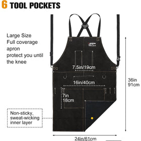 ARCCAPTAIN heat flame resistant cowhide apron shields against heat