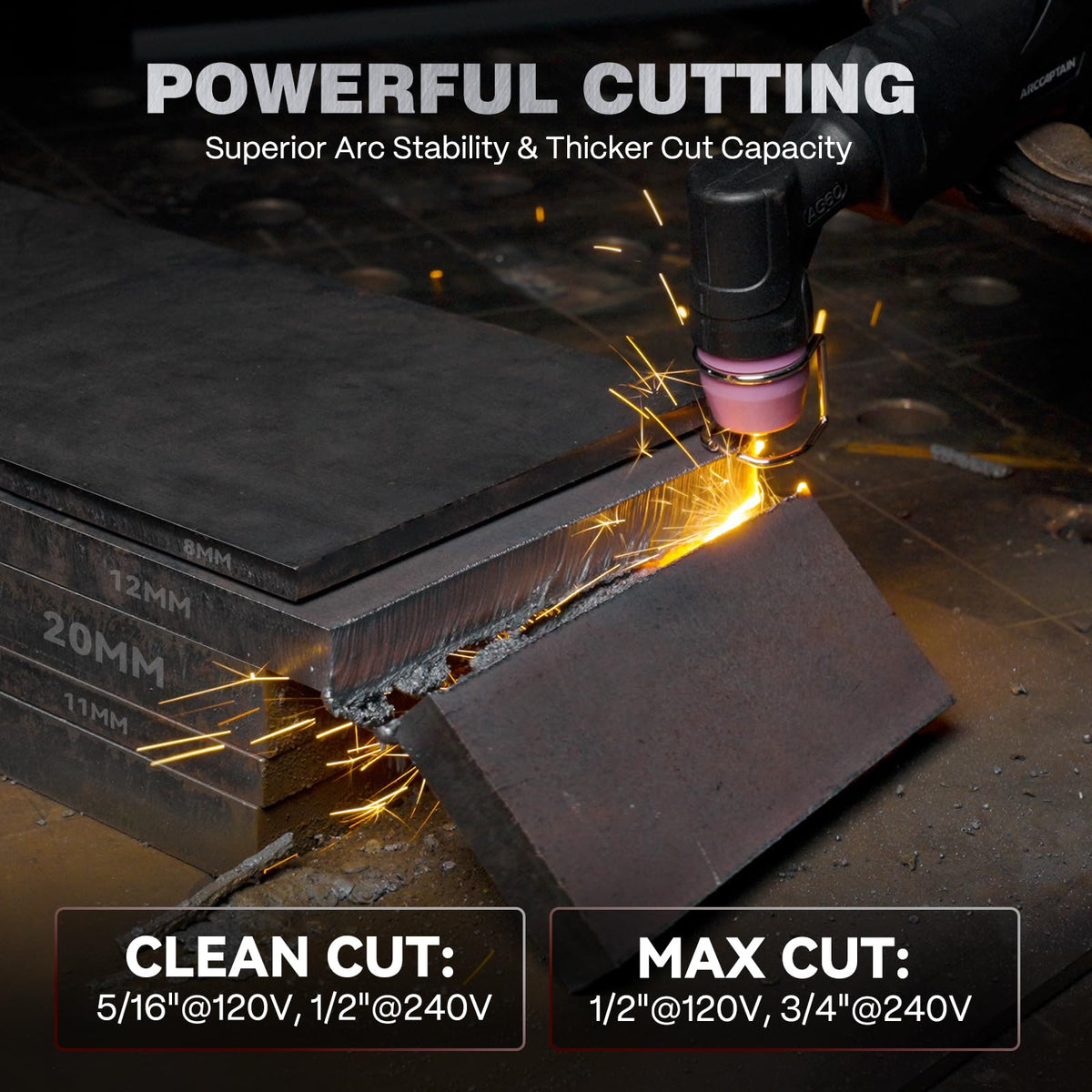 ARCCAPTAIN iControl CUT55 Pro non-touch pilot arc start on tough surfaces