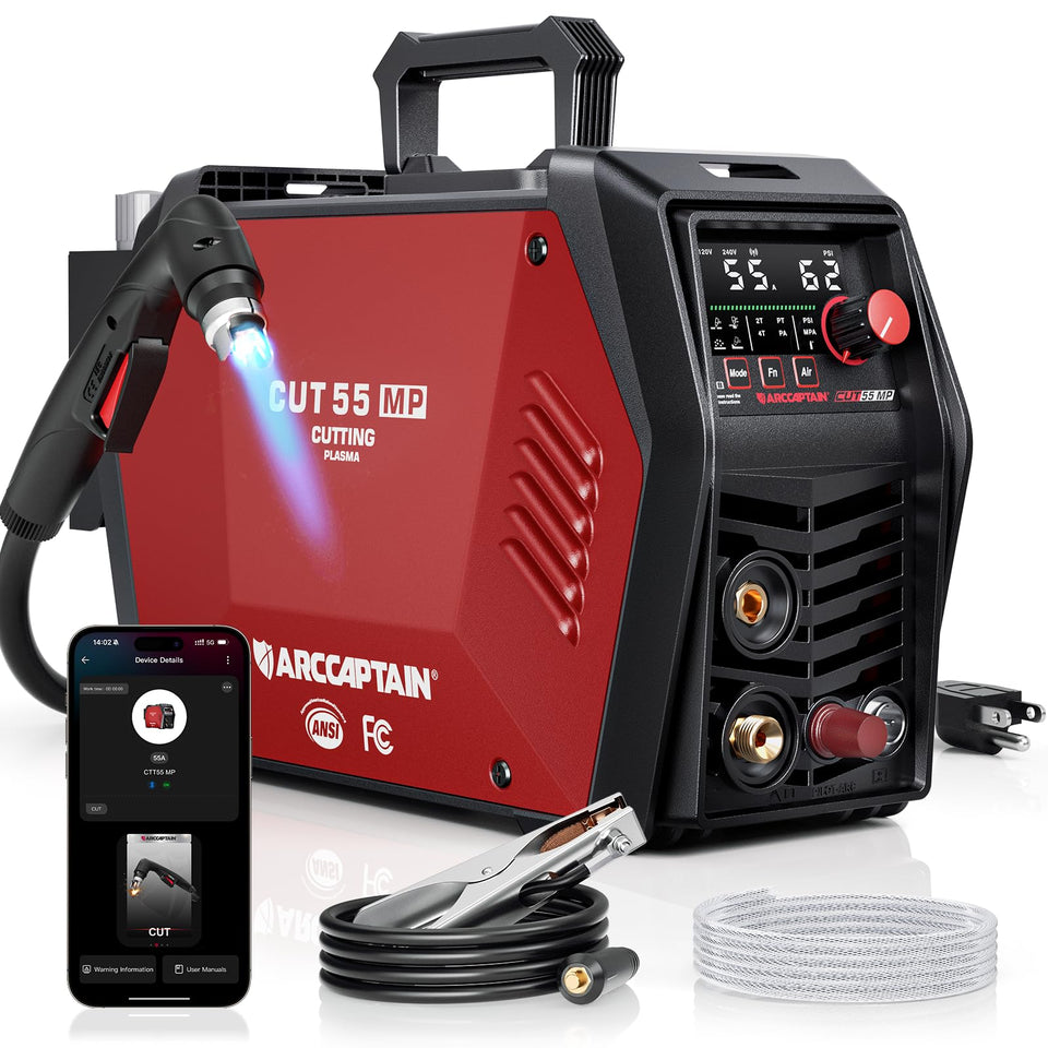 ARCCAPTAIN iControl CUT55 MP front view enables precise metal cutting.
