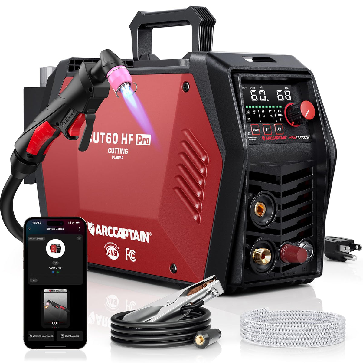 ARCCAPTAIN iControl CUT60 Pro LED display for precise live settings.